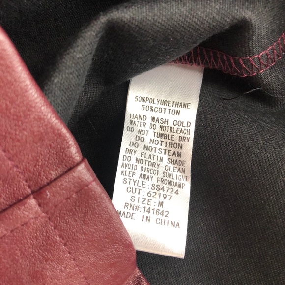 She / Sky Dress Medium N. W. T. Faux Leather Wine Color - Picture 6 of 11